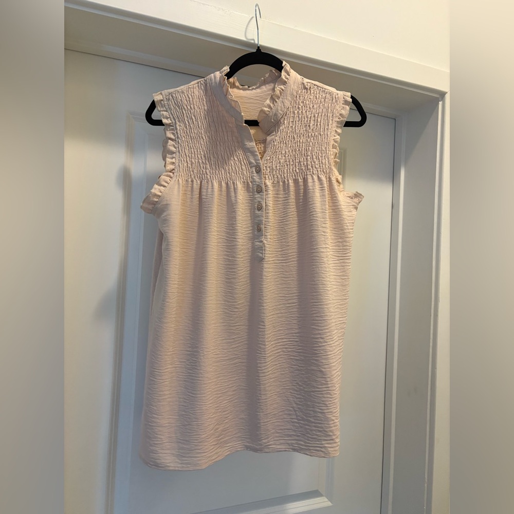 Women's Cream Sleeveless Top